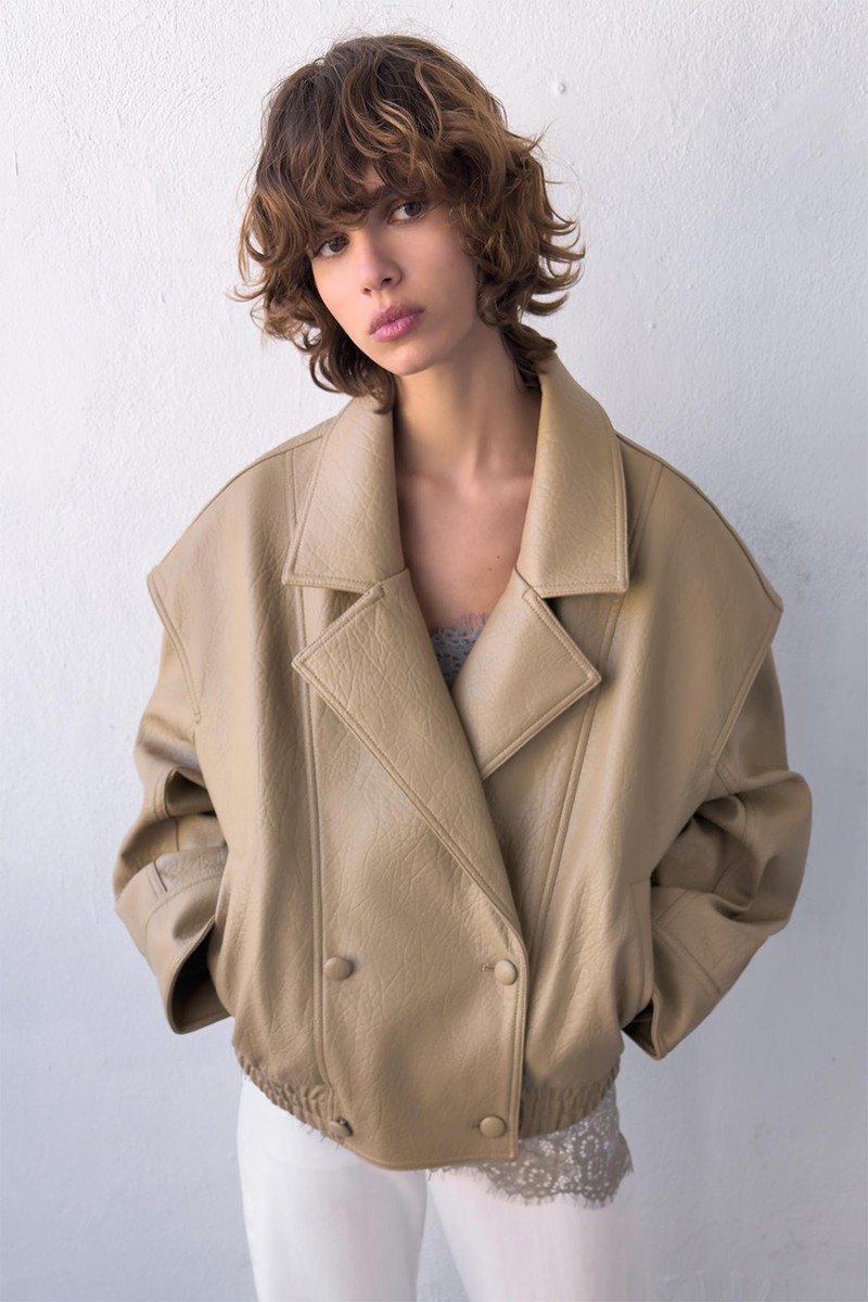 Leather Effect Bomber Jacket from Zara