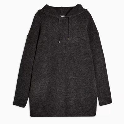 Charcoal Grey Super Soft Knitted Hoodie
