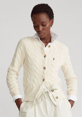 Buttoned Wool-Blend Cardigan