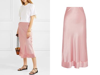 Stella Silk-Satin Midi Skirt from Lee Mathews