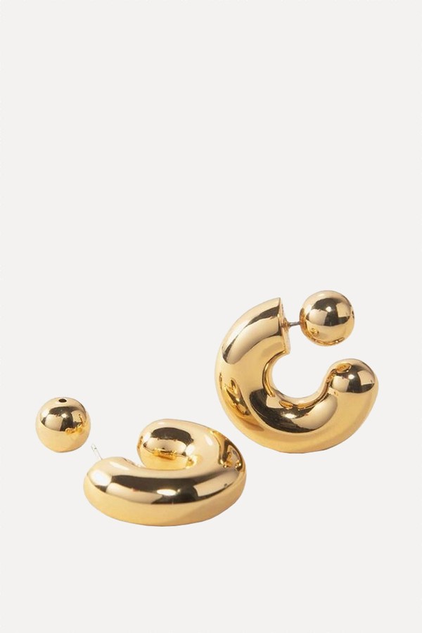 14ct Gold-Plated Medium Tome Hoop Earrings