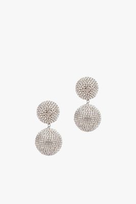 Krystal Silver Drop Earrings from Deepa Gurnani