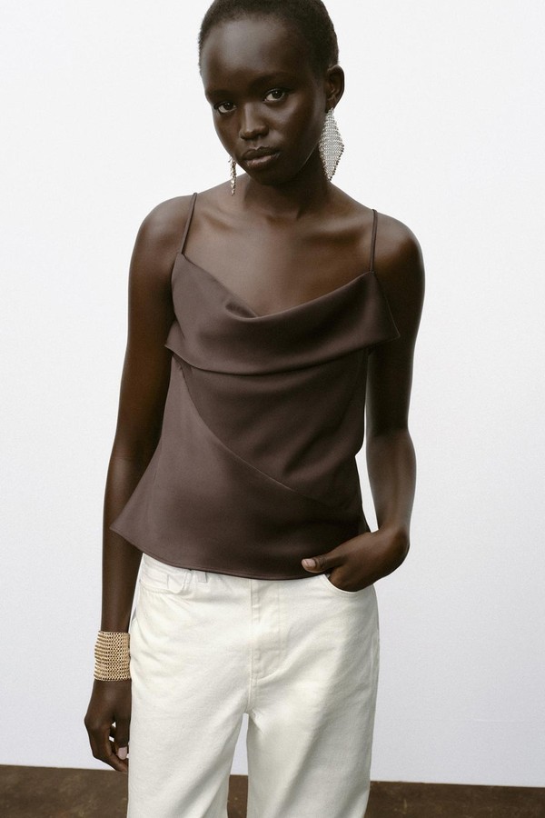 Satin Trim Camisole Top from Zara