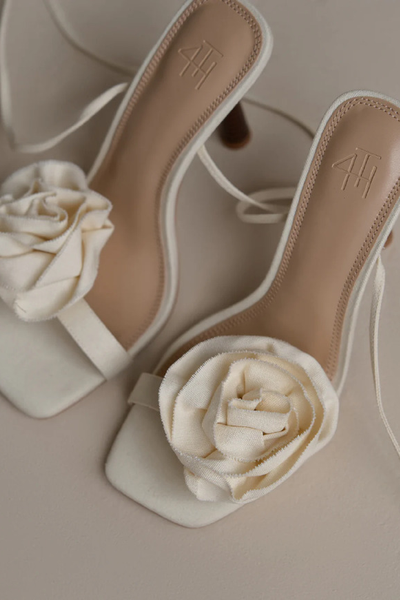 Linen Corsage Strappy Heels from 4th & Reckless