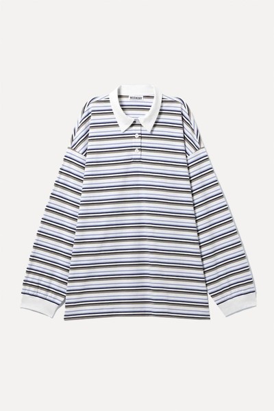 Striped Oversized Polo Shirt from Weekday