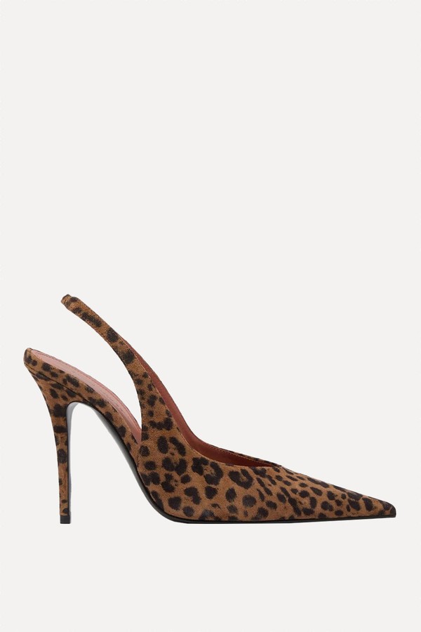 Anok Leopard-Print Suede Slingback Pumps from AMINA MUADDI 