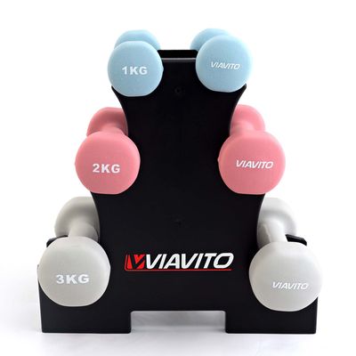 12kg Dumbbell Weights Set with Stand from Viavito