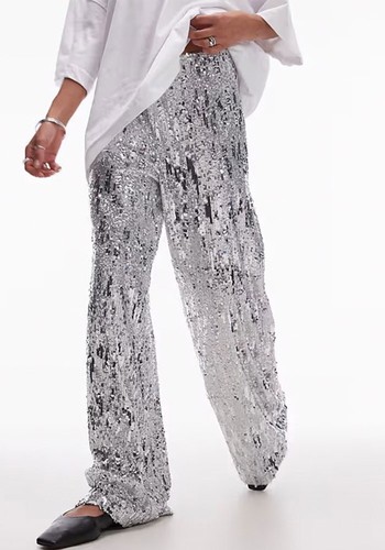 Sequin Wide Leg Trousers* 