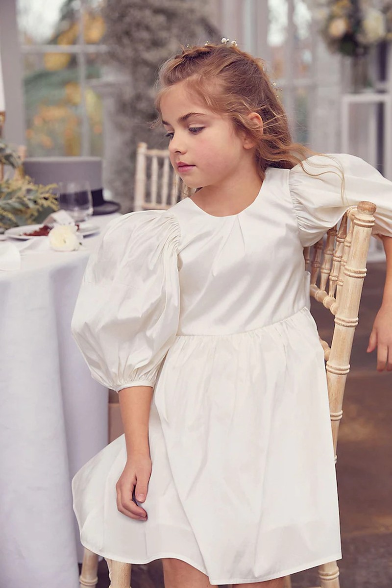 Puff Sleeve Taffeta Dress from Next