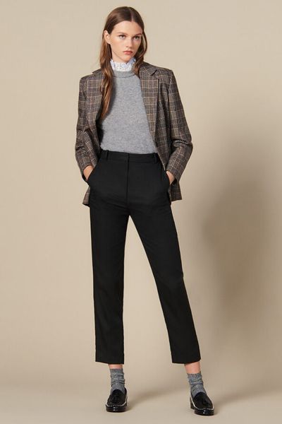 Fitted Trousers With Pin Tuck Pleats from Sandro