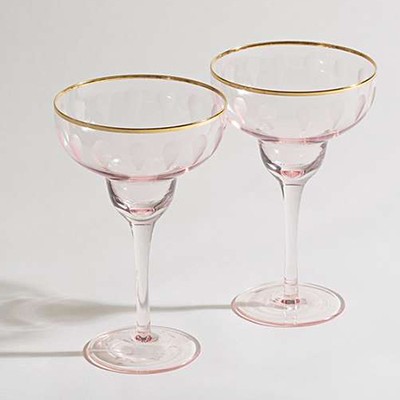 Mila Pink Margarita Glasses Set Of Two from Oliver Bonas