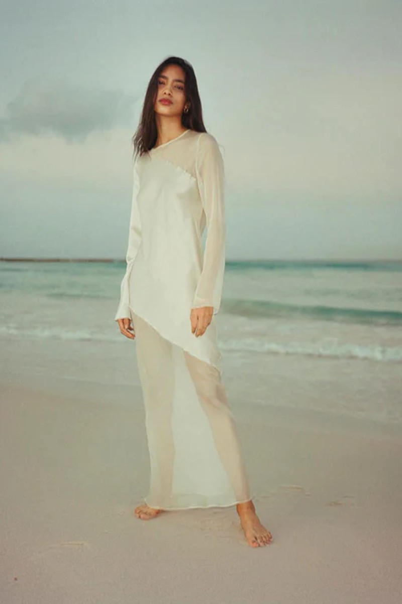 Bia Contrast Long Sleeve Maxi Dress from Worme 
