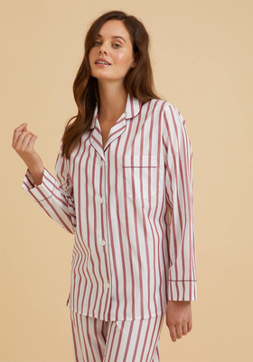 Classic Cotton Pyjamas - Burgundy Stripe from Bonsoir