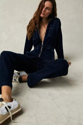 The Pleated Prep Curbside denim jumpsuit