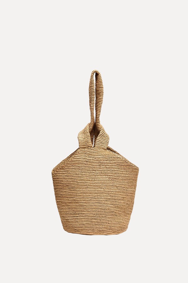 Pull Through Woven Straw Basket Bag from Sensi Studio