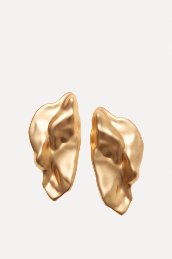 Oversized Irregular-Disc Earrings