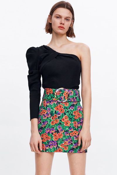 Zara Asymmetric Printed Top from Zara