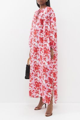 Rose Floral-Print Linen Tunic Dress from By Walid