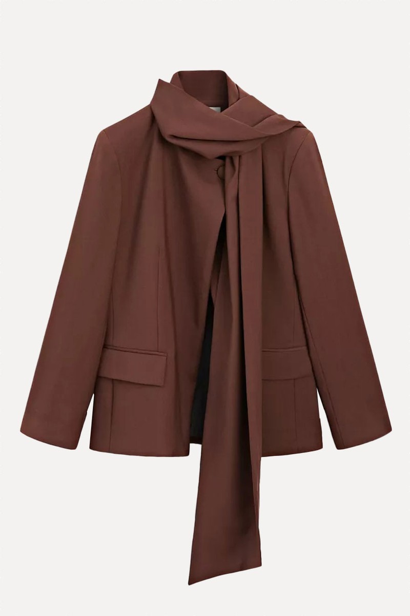 Cape Blazer With Scarf