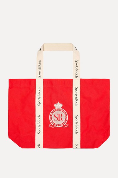 Royal Club Cotton-Canvas Tote Bag from Sporty & Rich