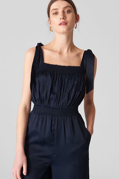 Ally Tie Shoulder Jumpsuit, Navy