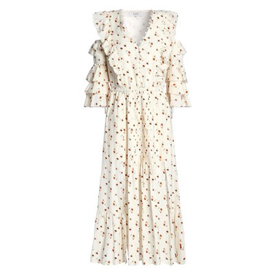 Cutout Floral-Print Cotton-Gauze Midi Dress from Sea