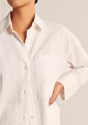 Oversized Linen-Blend Shirt