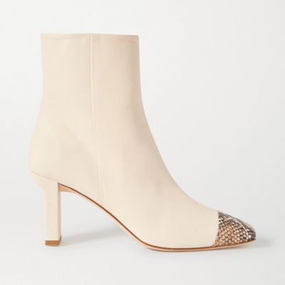 Belle Snake-Effect & Smooth Leather Ankle Boots from Aeyde