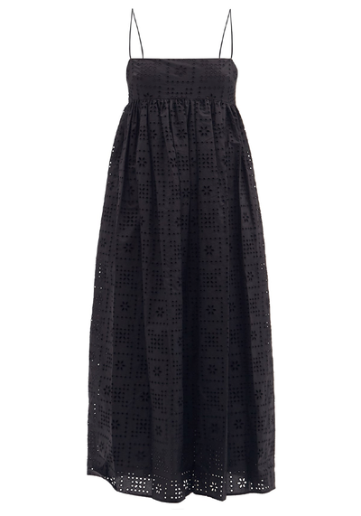 English-Embroidered Cotton-Poplin Dress from Matteau