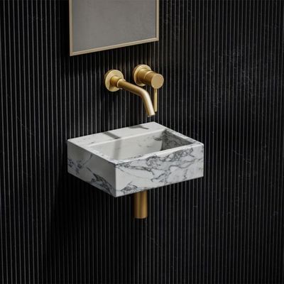 Pietra Arabescato Marble Vasel Wall Hung Basin  from Lusso