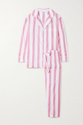 Striped Organic Cotton-Voile Pajama Set from Honna