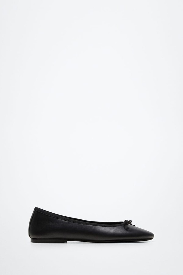 Bow Leather Ballerina