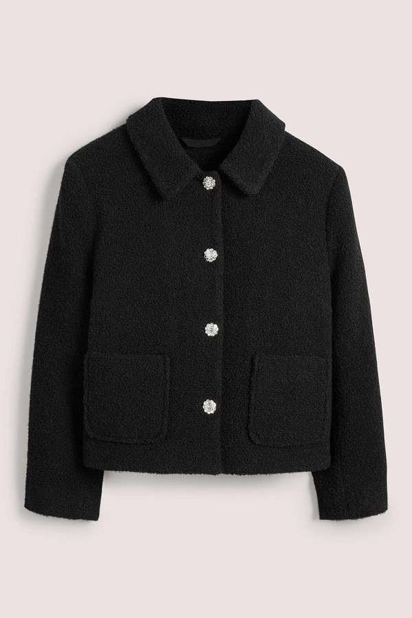 Textured Cropped Wool Jacket from Boden