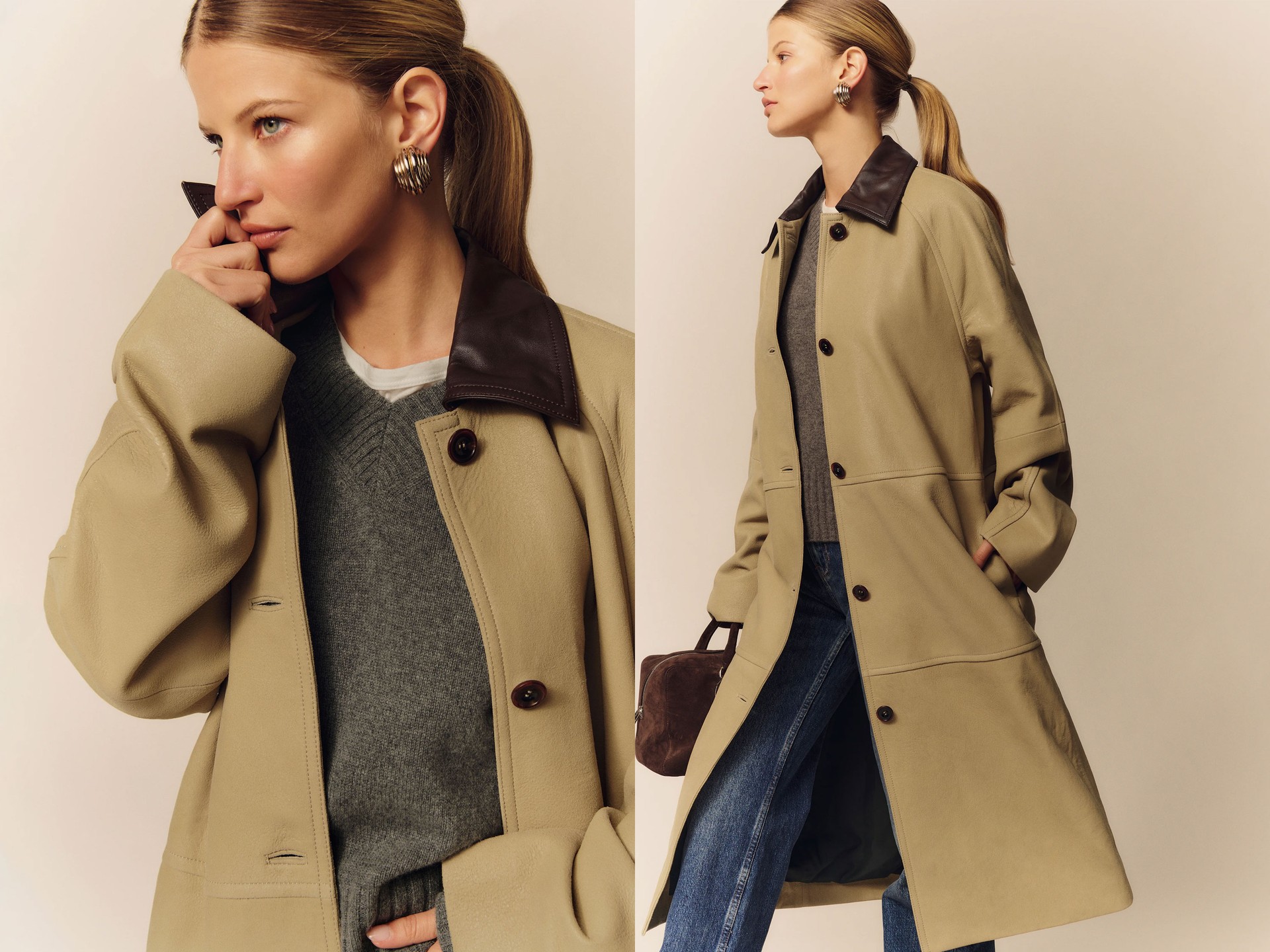 Veda Beck Leather Trench