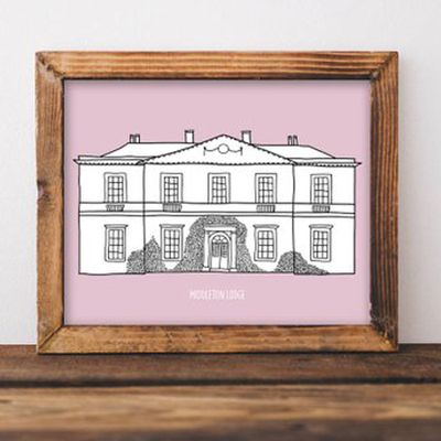 Custom Wedding Venue Portrait from BBIllustration