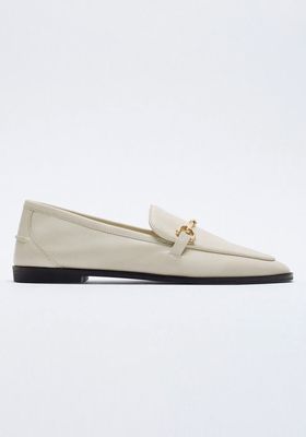 Leather Loafers With Buckle from Zara