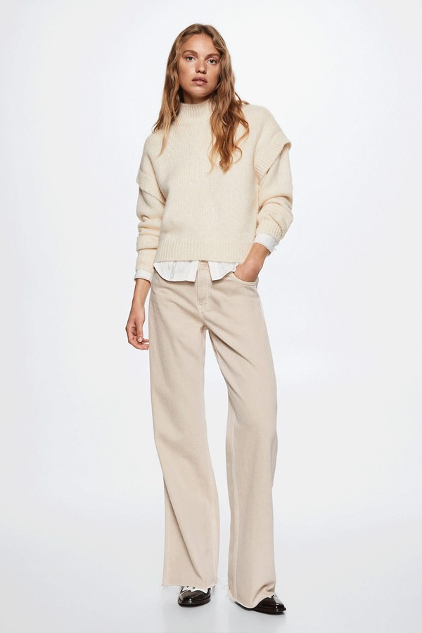 High Neck Sweater With Shoulder Detail