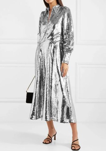 Sequinned Midi Shirt Dress from Ganni