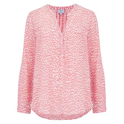 Lucille Blouse In Coral Animal from Trilogy