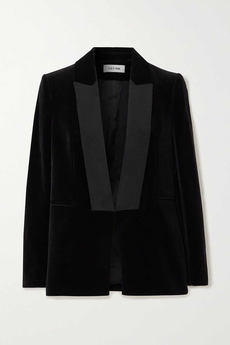 Jules Twill-Trimmed Cotton Velvet Jacket from Cefinn