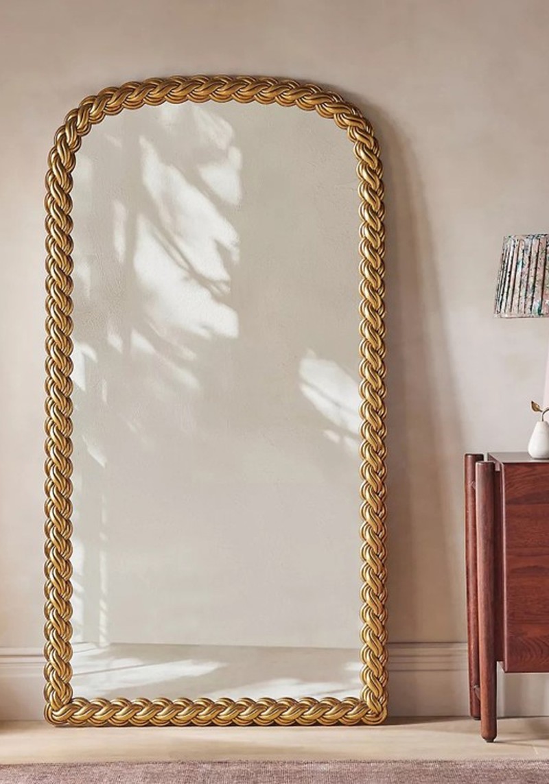 Wren Gilded Braided Chain Arch Mirror 