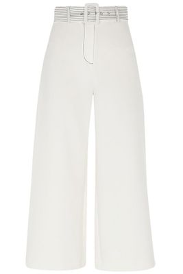 White Belted Wide Leg Culotte Trousers from River Island