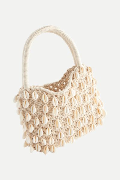 Natural Crochet Shell Handheld Bag