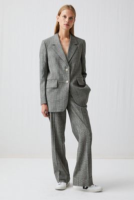 Checked Wool Blend Blazer from Arket
