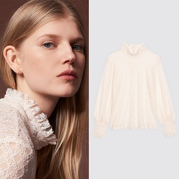 Long-Sleeved Lace Top