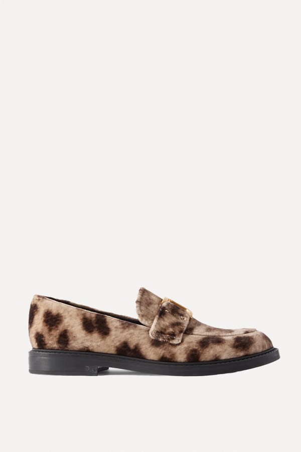 Marcie Leopard-Print Velvet Loafers from Chloé