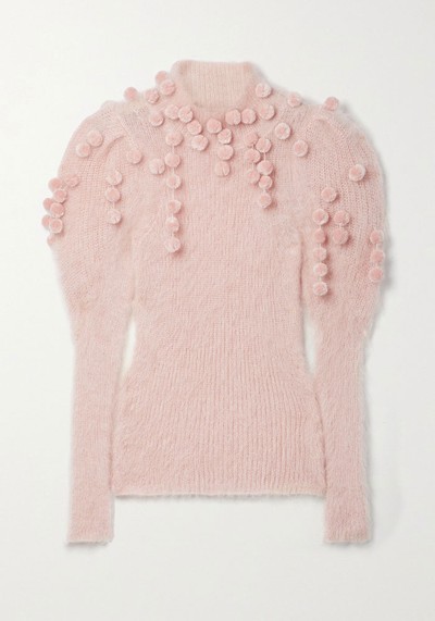 Concert Pompom-Embellished Mohair & Silk-Blend Sweater from Zimmermann