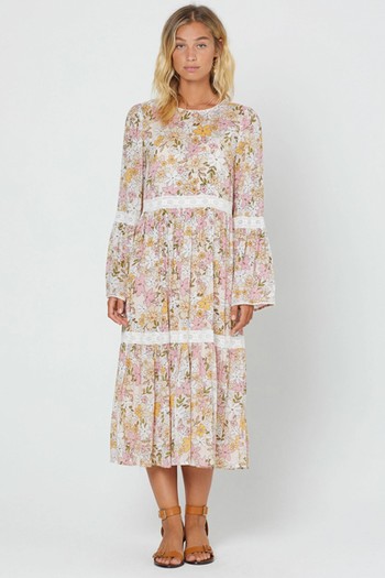 Delilah Scarlet Midi Dress Blush from Auguste The Label