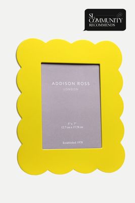 Yellow Scalloped Lacquer Photo Frame from Addison Ross