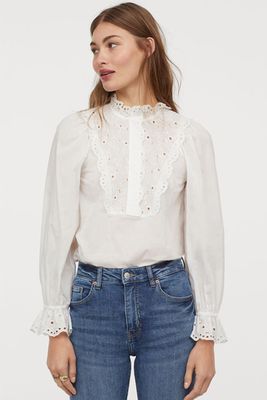 Blouse With Broderie Anglaise from H&M
